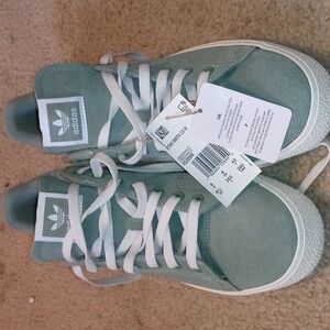 adidas Originals Women's Stan Smith CS Suede Shoes Silver Green / Cloud White